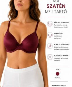 Női szatén melltartó infografika