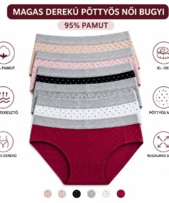 Magas derekú pöttyös női bugyi infografika
