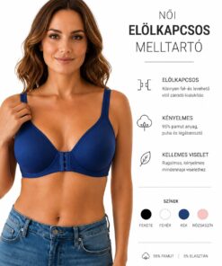 Női elölkapcsos melltartó infografika