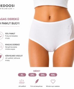 Medoosi Premium női magas derekú pamut bugyi infografika