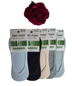 Női,bambusz zokni,orrvarrás nélküli,balerina,5 pár/ csomag
