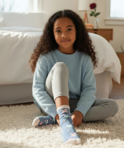 Kislány zokni,virág mintás,5 pár/csomag