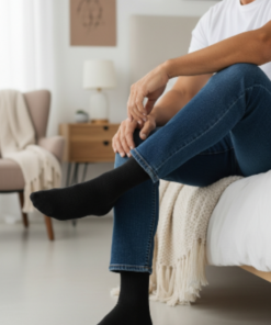 Pesail,Férfi normál szárú zokni,5 pár/csomag,fekete