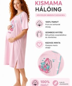 Női kismama hálóing infografika