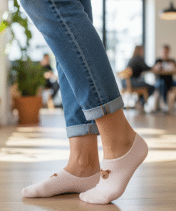 Női,bambusz zokni,orrvarrás nélküli,balerina,állatos,5 pár/csomag