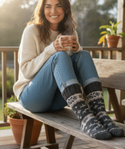 Női gyapjú zokni,1990.-/pár Hópelyhes