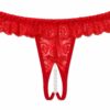 Női nyitott csipke tanga dekoratív gyöngysorral