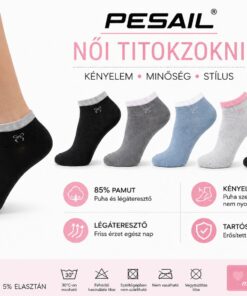 PESAIL 5 páras női titokzokni 35–38 és 37–41 méretben
