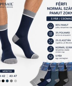 PESAIL férfi pamut zokni 95% pamut 5 páros csomag
