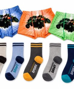 Kisfiú 95% pamut mega csomag – 2 db boxer + 5 pár pamut zokni | 2-4, 4-6, 8-10 év