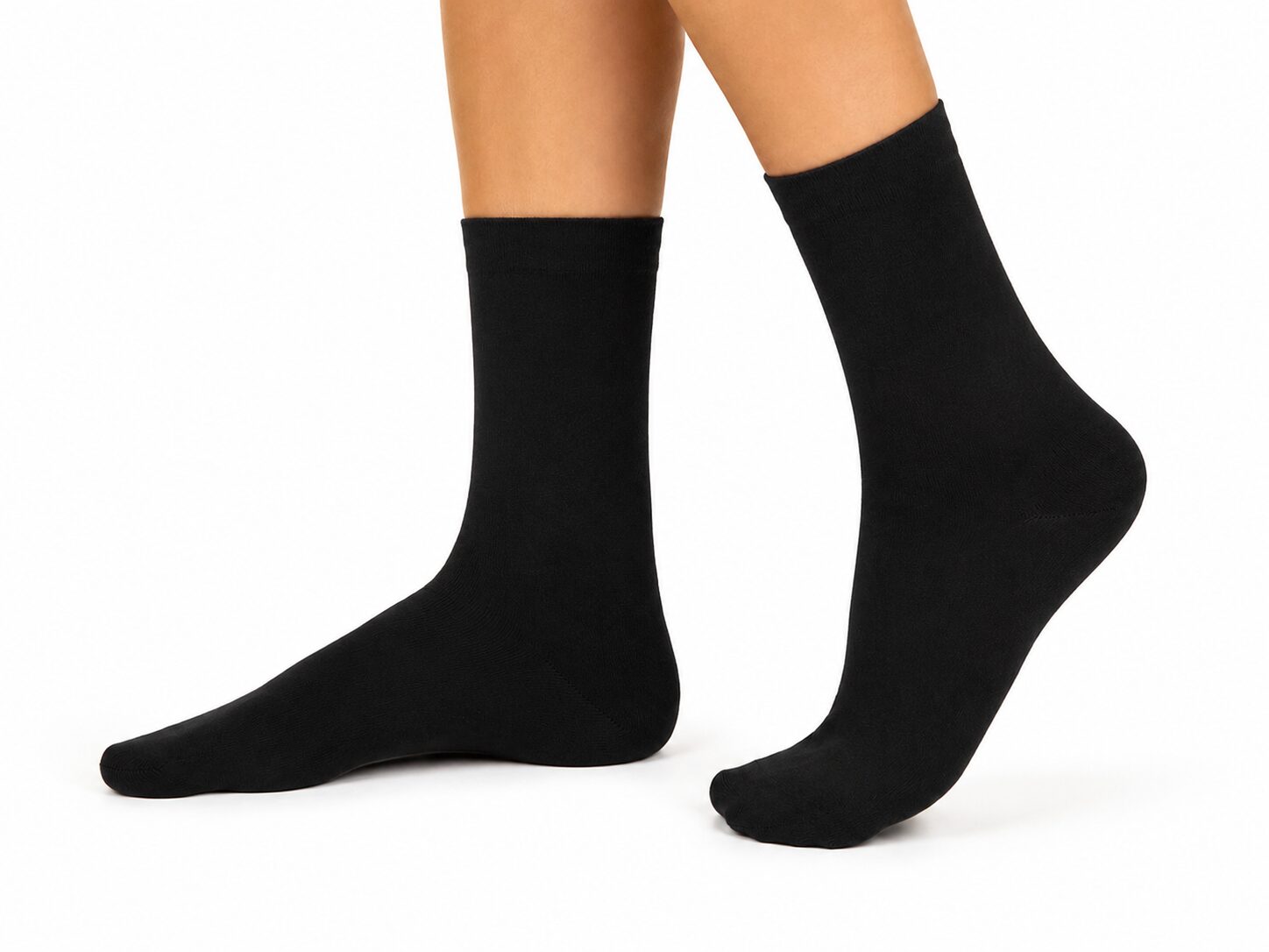 Szuntex női gumi nélküli zokni 5 pár – fekete 100% pamut – orrvarrás nélkül