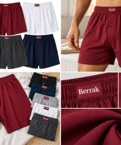 Berrak férfi boxer 100% pamut anyaga közelről