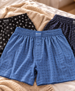 Berrak férfi 100% pamut mintás boxer 3 db-os csomag lifestyle kép