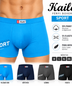Kaile férfi boxer 95% pamut sportos kivitelben