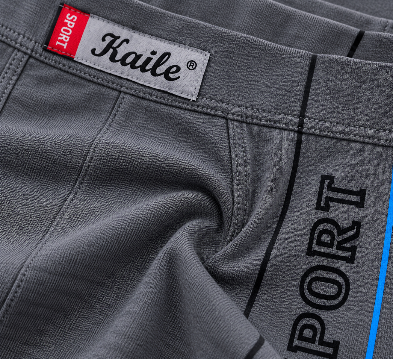 Kaile SPORT férfi boxer puha pamut anyaga közelről