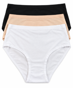 Berrak magas derekú bambusz női bugyi testszínű fehér és fekete változatban, XL-3XL méretben