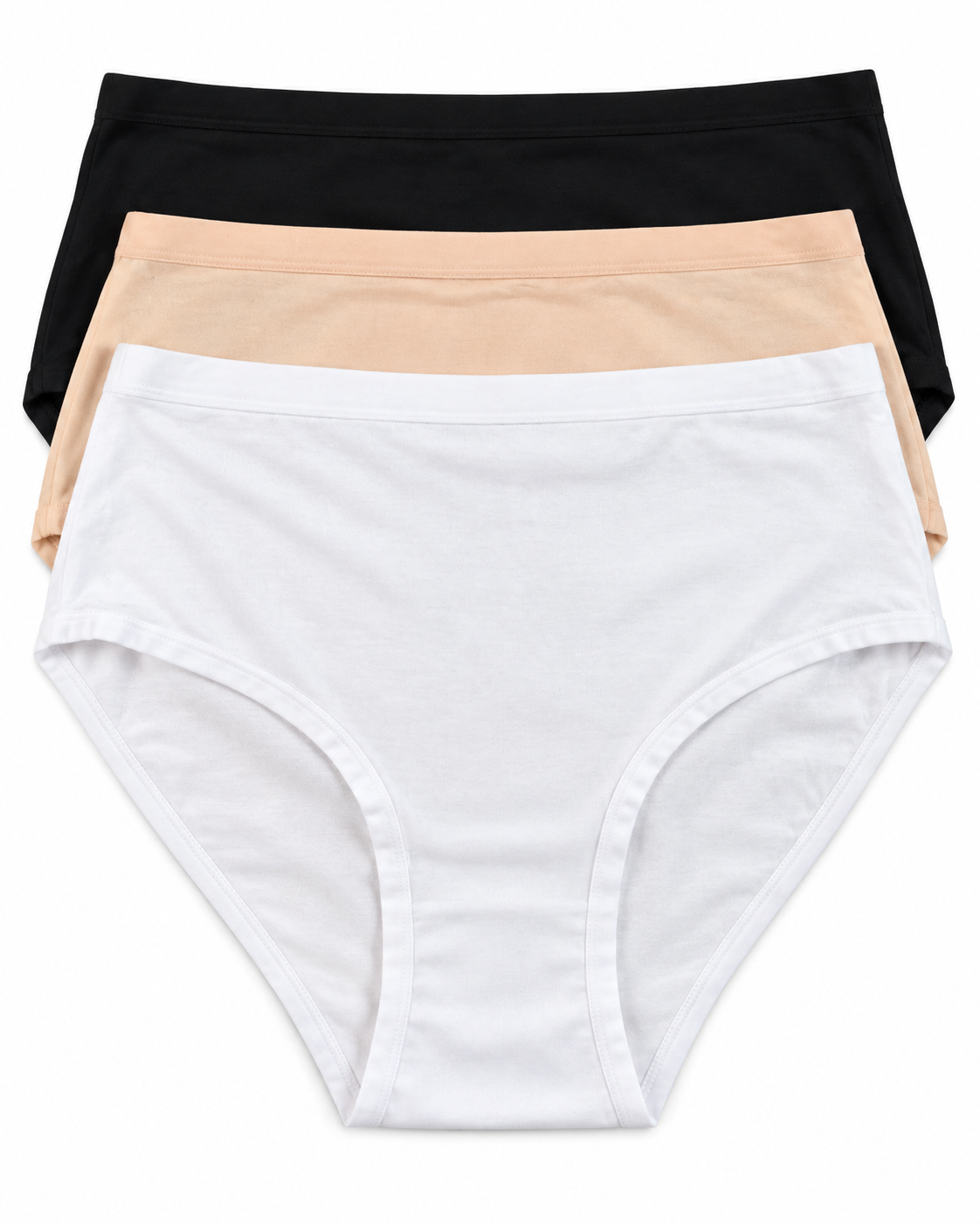 Berrak magas derekú bambusz női bugyi testszínű fehér és fekete változatban, XL-3XL méretben