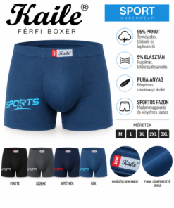 Kaile Sports férfi boxer 95% pamut és 5% elasztán