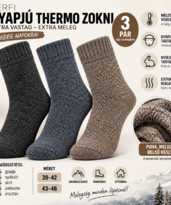 Férfi gyapjú thermo zokni 27% gyapjú és 12% nyúlszőr tartalommal
