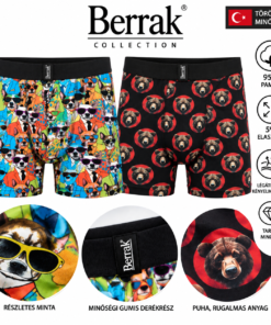 Berrak török férfi boxer 2 db-os csomag 2XL 95% pamut 5% elasztán
