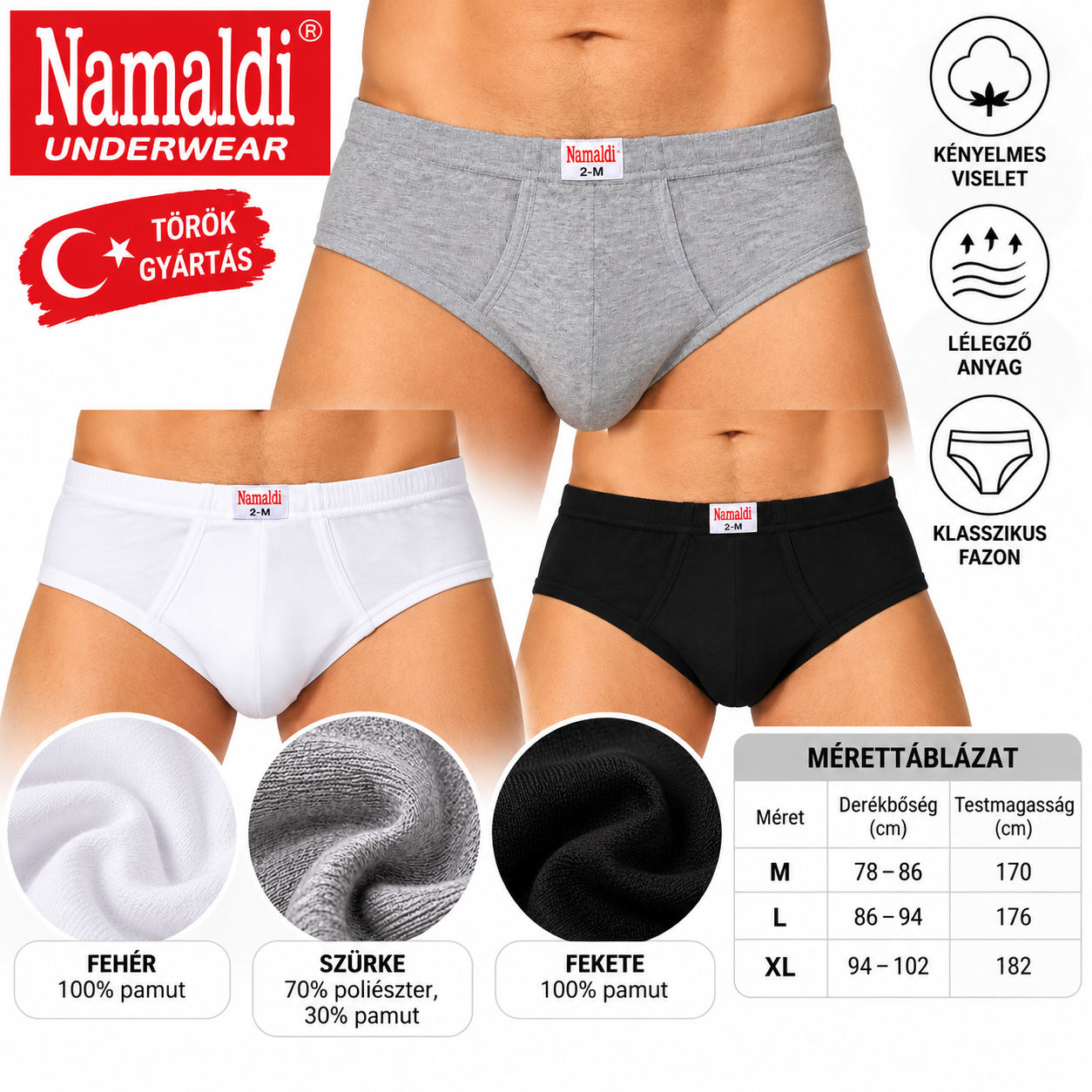 Namaldi férfi fecske alsó széles oldalú török termék M–XL méretben