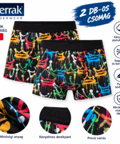 Berrak török férfi boxer 2 db-os csomag 2XL graffiti mintával 95% pamut 5% elasztán