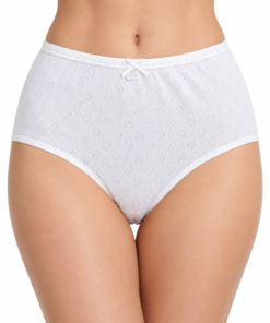 Namaldi magas derekú fehér női bugyi modellen, 100% pamut anyagból, S-2XL méretben