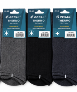 PESAIL férfi thermo gumi nélküli zokni 5 páros csomag, szürke, fekete és sötétkék színekben