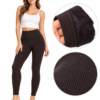 PIHE-PUHA plüssbéléses bordázott leggings barna színben fehér háttéren