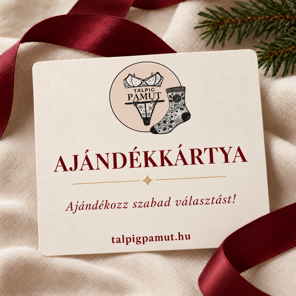 Talpig Pamut digitális ajándékkártya, eredeti logóval és talpigpamut.hu domainnel