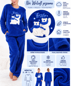Vienetta női Welsoft jegesmedvés pizsama S–XL méretben infografika