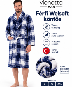 Vienetta MAN prémium vastag meleg férfi Welsoft köntös L–XXL